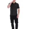 Black Patton Jacquard Stripe Polo