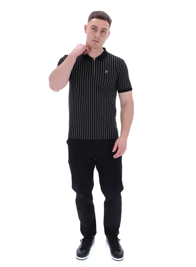 Black Patton Jacquard Stripe Polo