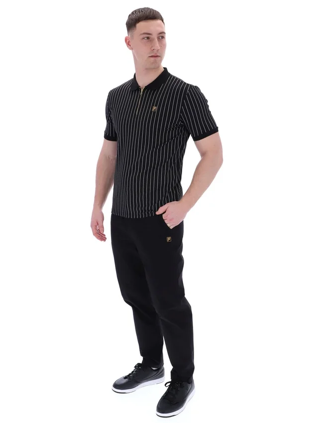 Black Patton Jacquard Stripe Polo