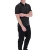 Black Patton Jacquard Stripe Polo