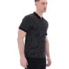 Black Patton Jacquard Stripe Polo