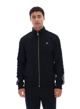 Black Roman Full Zip Jacket with Tape Detail