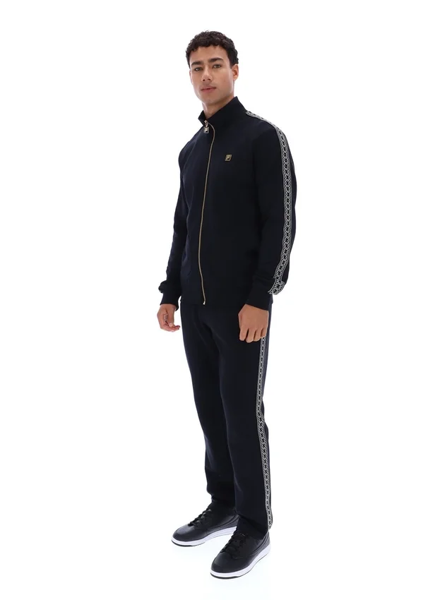 Black Roman Full Zip Jacket with Tape Detail