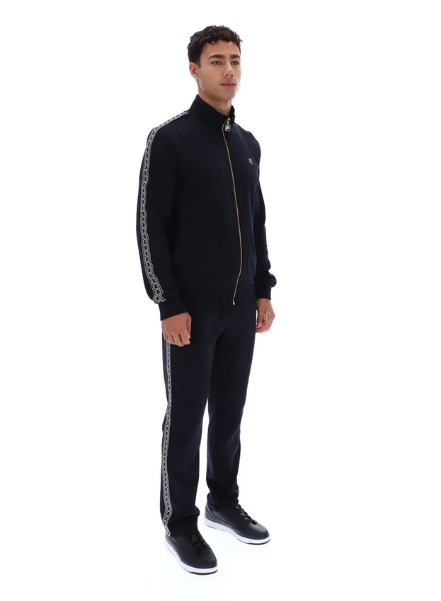 Black Roman Full Zip Jacket with Tape Detail
