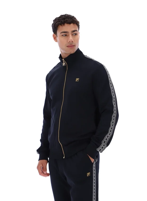 Black Roman Full Zip Jacket with Tape Detail