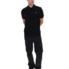 Black Sander Textured Knit Polo Shirt