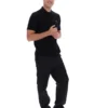 Black Sander Textured Knit Polo Shirt