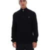 Black Stevie 1/4 Zip Funnel Neck Textured Knit