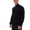 Black Stevie 1/4 Zip Funnel Neck Textured Knit
