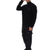 Black Stevie 1/4 Zip Funnel Neck Textured Knit