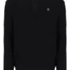 Black Stevie 1/4 Zip Funnel Neck Textured Knit