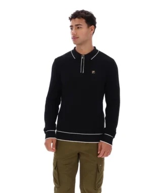 Black Sully Long Sleeve Polo Shirt