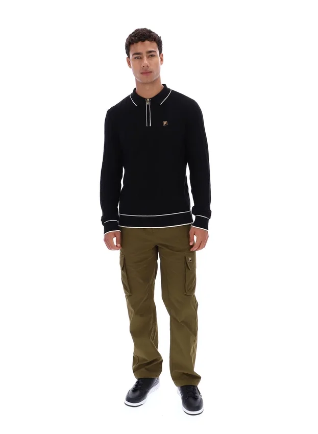 Black Sully Long Sleeve Polo Shirt