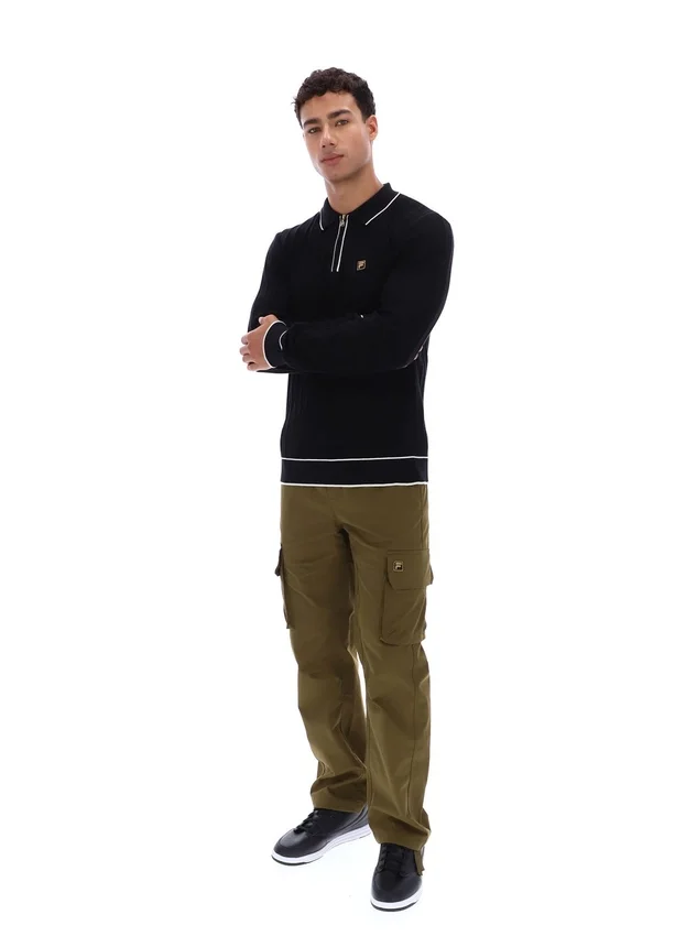 Black Sully Long Sleeve Polo Shirt