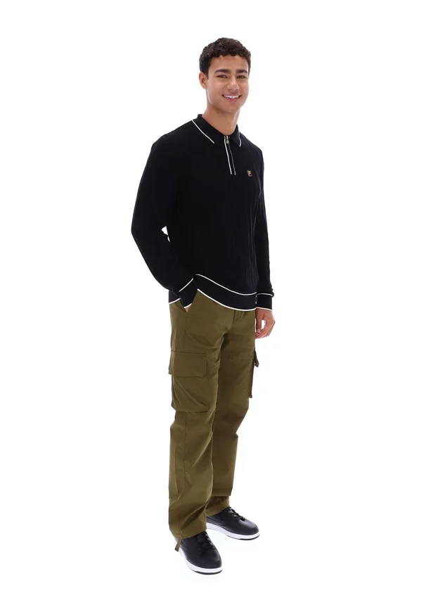 Black Sully Long Sleeve Polo Shirt