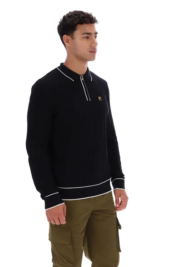 Black Sully Long Sleeve Polo Shirt