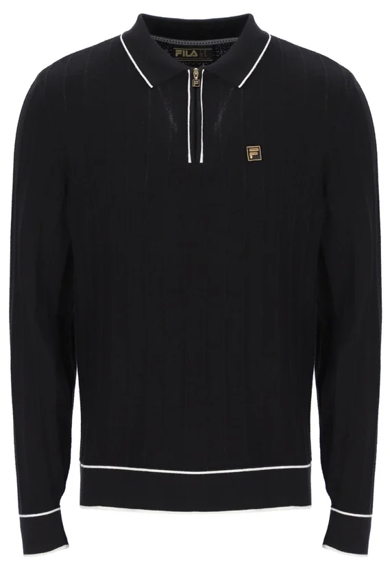 Black Sully Long Sleeve Polo Shirt