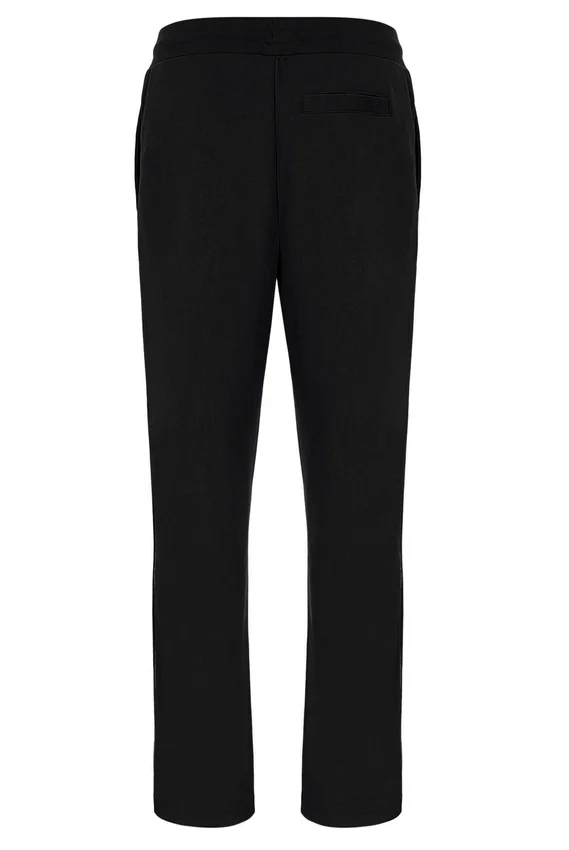 Black Tavis Contrast Stitch Straight Leg Jogger