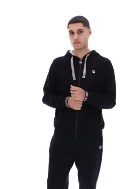 Black Tenconi Zip Up Hoodie