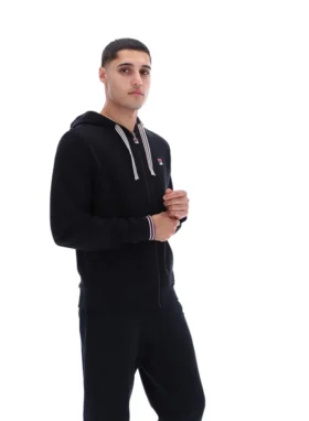 Black Tenconi Zip Up Hoodie