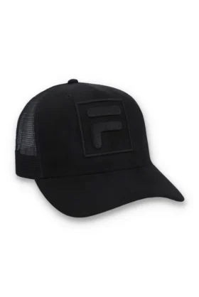Black Turo Large F-Box Tonal Embroidered Suede Mesh-Back Cap