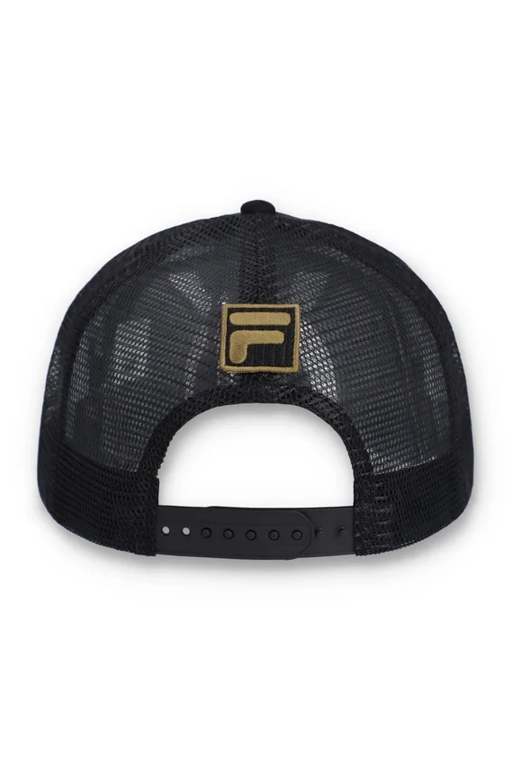 Black Turo Large F-Box Tonal Embroidered Suede Mesh-Back Cap