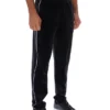 Black Wella Straight Leg Velour Pants