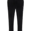 Black Wella Straight Leg Velour Pants