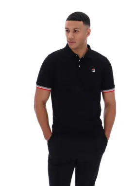 Black Zev Cuff Detail Polo