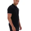 Black Zev Cuff Detail Polo