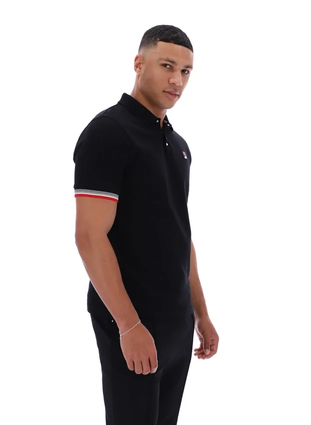 Black Zev Cuff Detail Polo