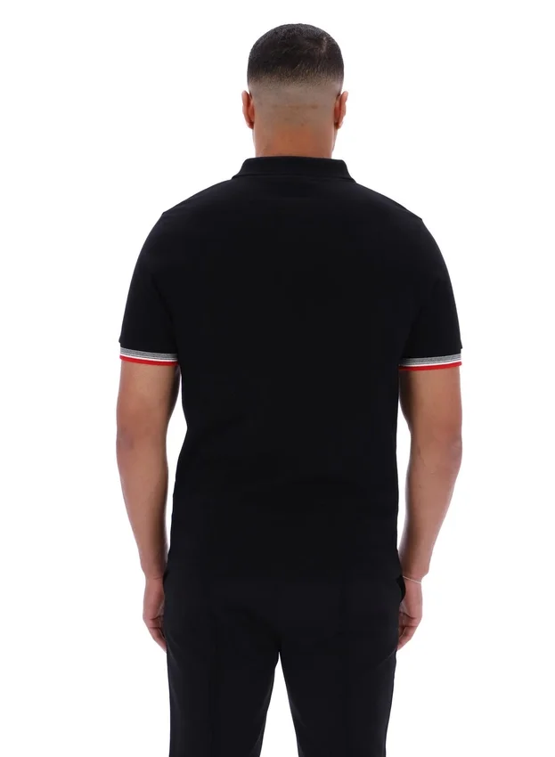 Black Zev Cuff Detail Polo