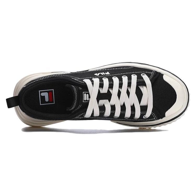 Canvas Low Skate Shoes "Black White"