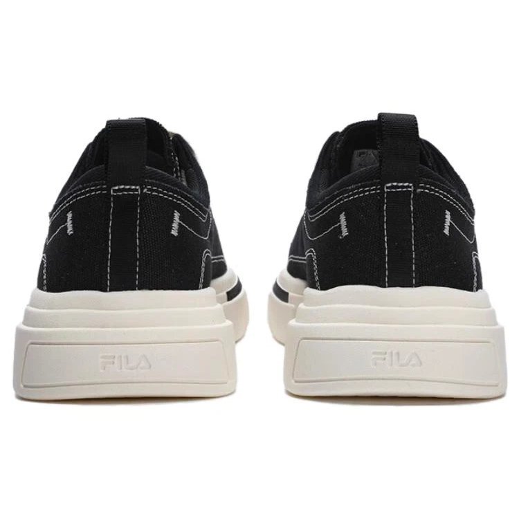 Canvas Low Skate Shoes "Black White"