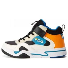 Casual High-Top Skate Shoes "White Black Orange"
