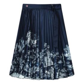 Casual Long Skirt "Navy White"