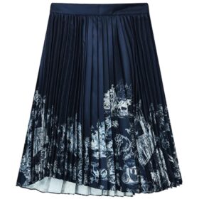 Casual Long Skirt “Navy White”