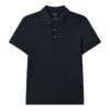 Casual Solid Color Breathable Short Sleeve Polo Shirt Navy Blue