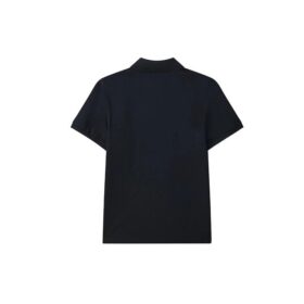 Casual Solid Color Breathable Short Sleeve Polo Shirt Navy Blue