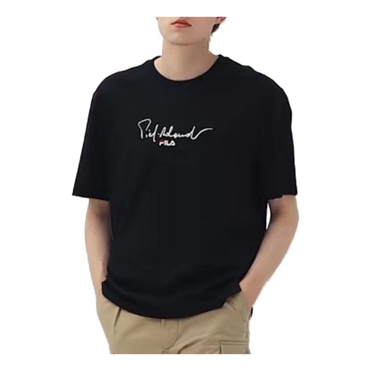 Casual Sports Breathable Knit Round Neck Short Sleeve Black