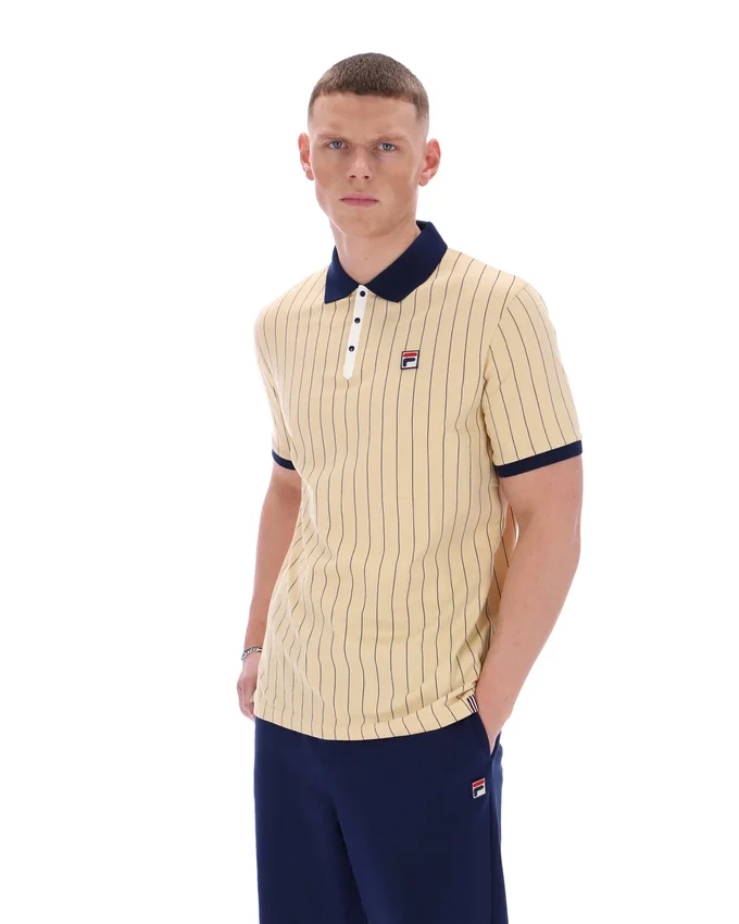 Classic Beige BB1 Classic Vintage Striped Polo