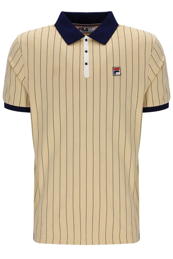 Classic Beige BB1 Classic Vintage Striped Polo