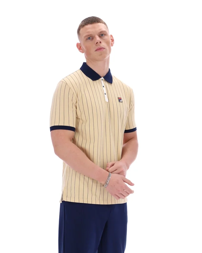 Classic Beige BB1 Classic Vintage Striped Polo