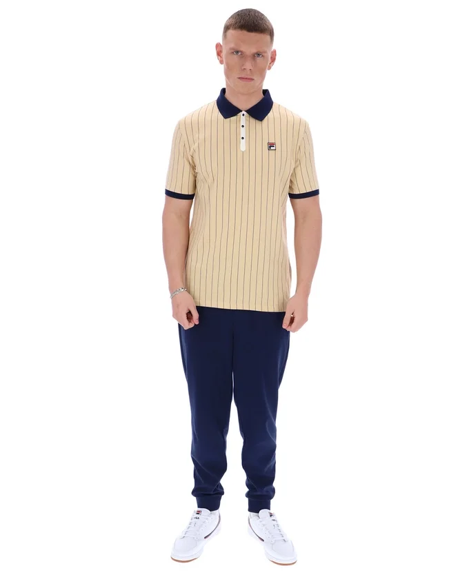 Classic Beige BB1 Classic Vintage Striped Polo