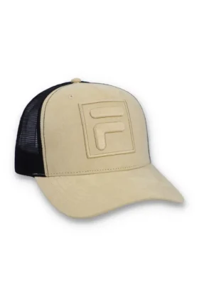 Classic Beige Turo Large F-Box Tonal Embroidered Suede Mesh-Back Cap