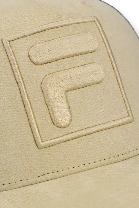 Classic Beige Turo Large F-Box Tonal Embroidered Suede Mesh-Back Cap