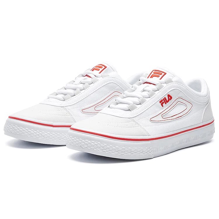 CLASSIC BOARDER skateboard canvas shoes White/red