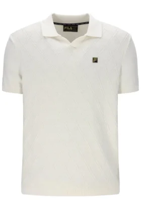 Coconut Milk Denny Diamond Knit Open Collar Polo