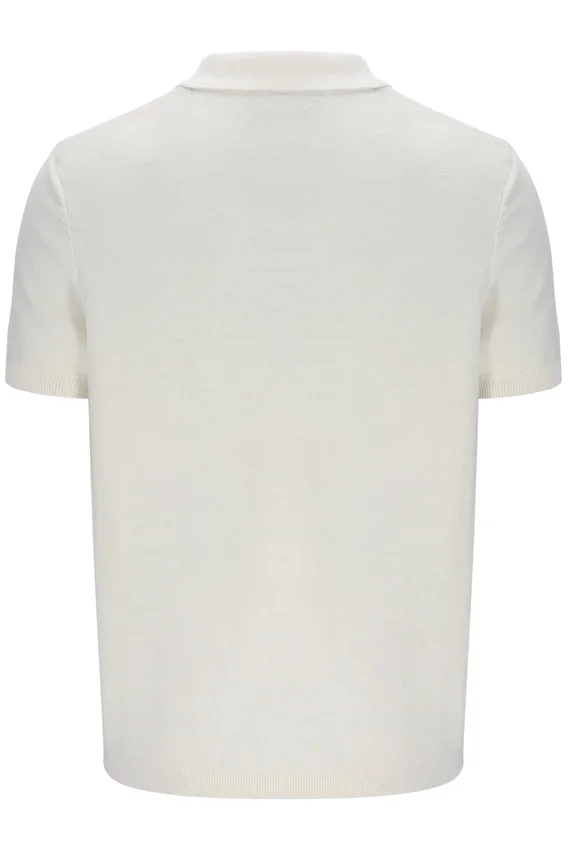 Coconut Milk Denny Diamond Knit Open Collar Polo