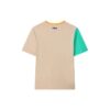 Contrast Color Stitching Logo Short Sleeve Blue